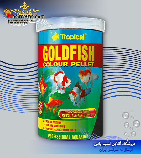 فروش غذای گرانول روزانه و رنگ گلدفیش کالر 250 میل تروپیکال